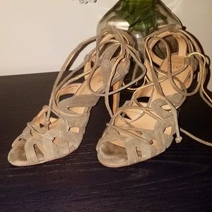 Banana Republic olive suede cage sandals